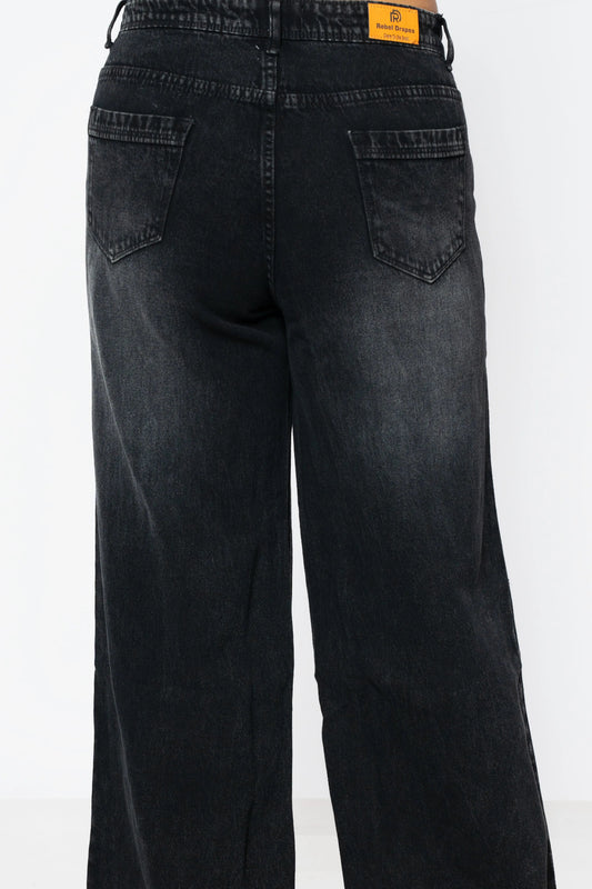Black Straight Fit Cotton Denim Jeans DLPL