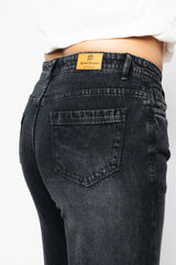 Black Straight Fit  Cotton Denim Jeans DLPL