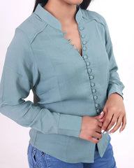 Mint Green Long Sleeve Blouse DLPL