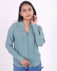 Mint Green Long Sleeve Blouse DLPL