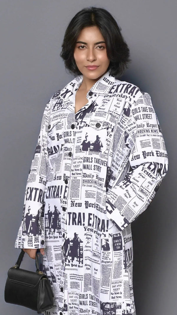 Newsprint Women's Western Dress