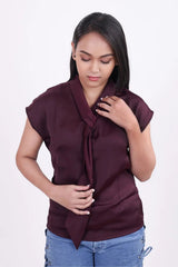 Short Sleeve Wine Color Top DLPL