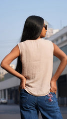 Beige Sleeveless Top DLPL