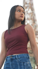 Ribbed Maroon Tank top DLPL