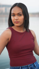 Ribbed Maroon Tank top DLPL