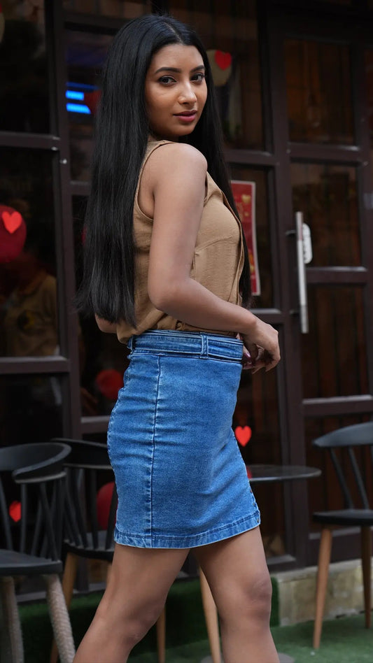 Mini Denim Pencil Skirt DLPL
