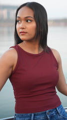Ribbed Maroon Tank top DLPL