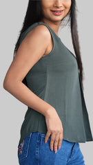 Olive  Sleeveless Top DLPL
