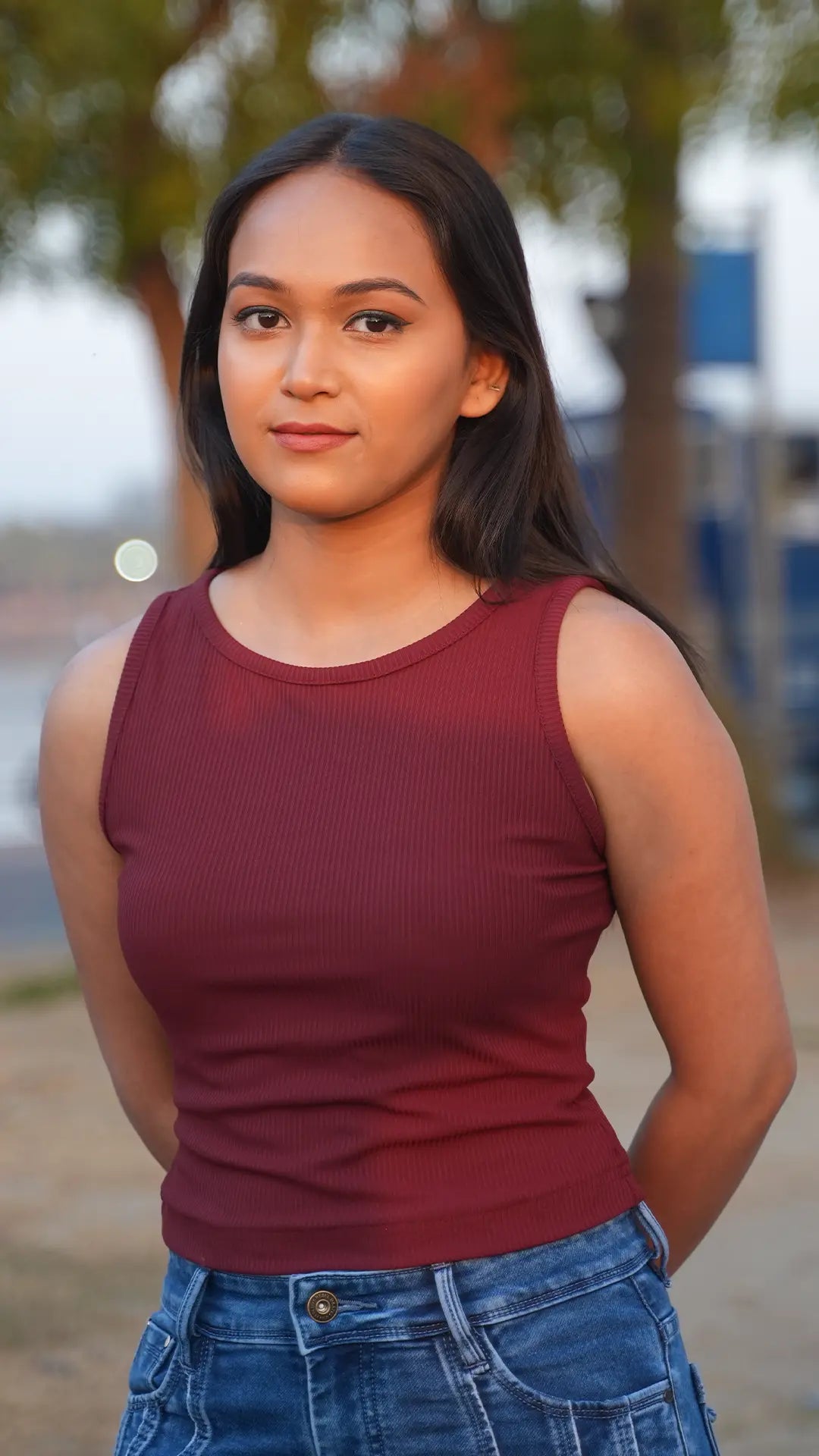 Ribbed Maroon Tank top DLPL