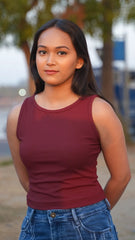 Ribbed Maroon Tank top DLPL
