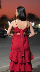Crimson Dusk Wrap Dress DLPL