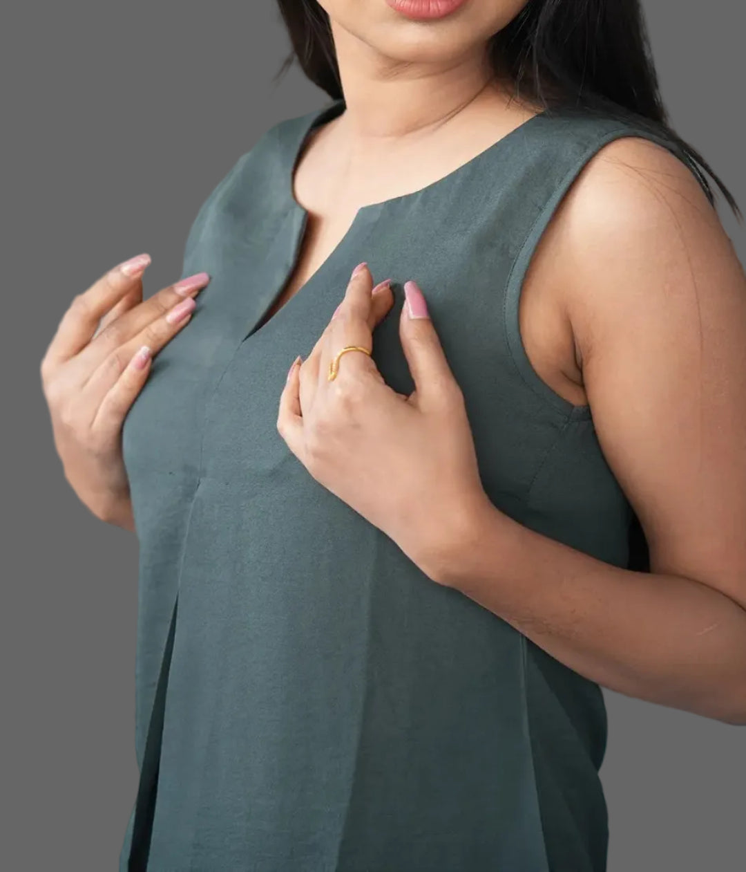 Olive  Sleeveless Top DLPL