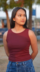 Ribbed Maroon Tank top DLPL