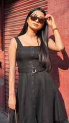 Black Short Dress with Belt DLPL
