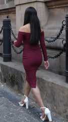 Bordeaux Grace Off-Shoulder Dress DLPL