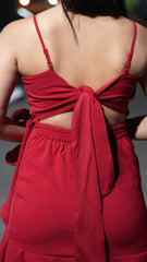 Crimson Dusk Wrap Dress DLPL