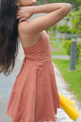 Wine Colour Sleeveless Dress (Copy) DLPL