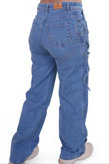 Straight Fit Jeans with side tie String DLPL