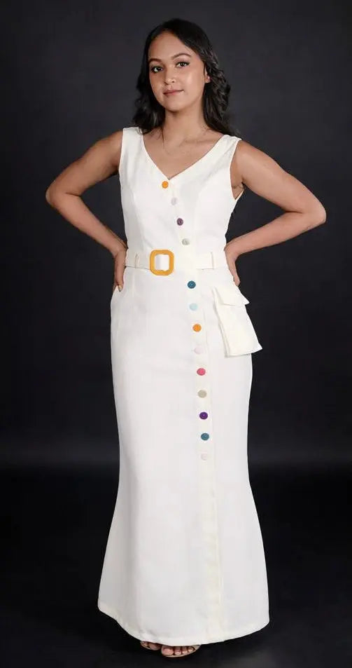 Cream Midi dress DLPL