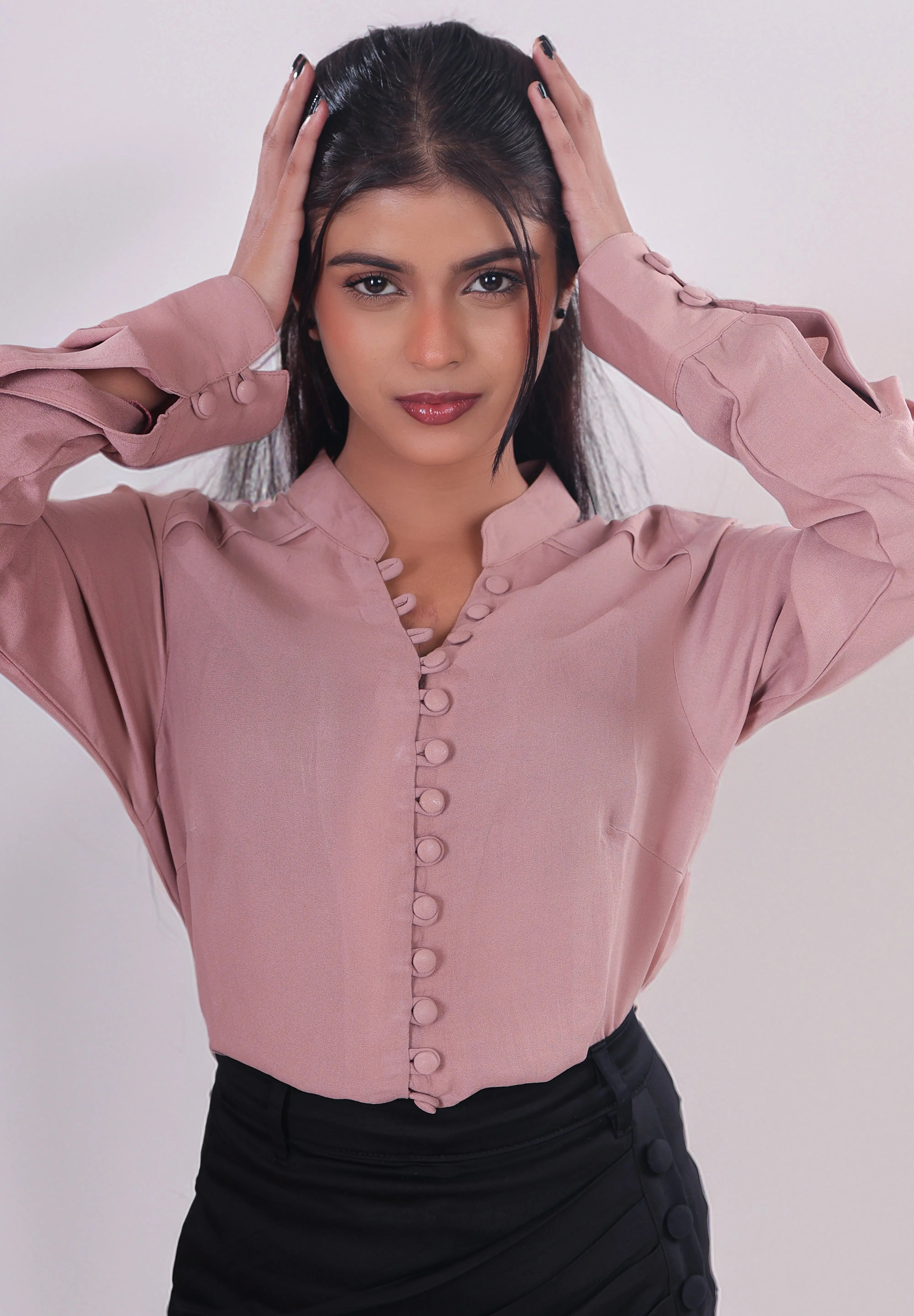 Dusky pink Full sleeve Blouse DLPL