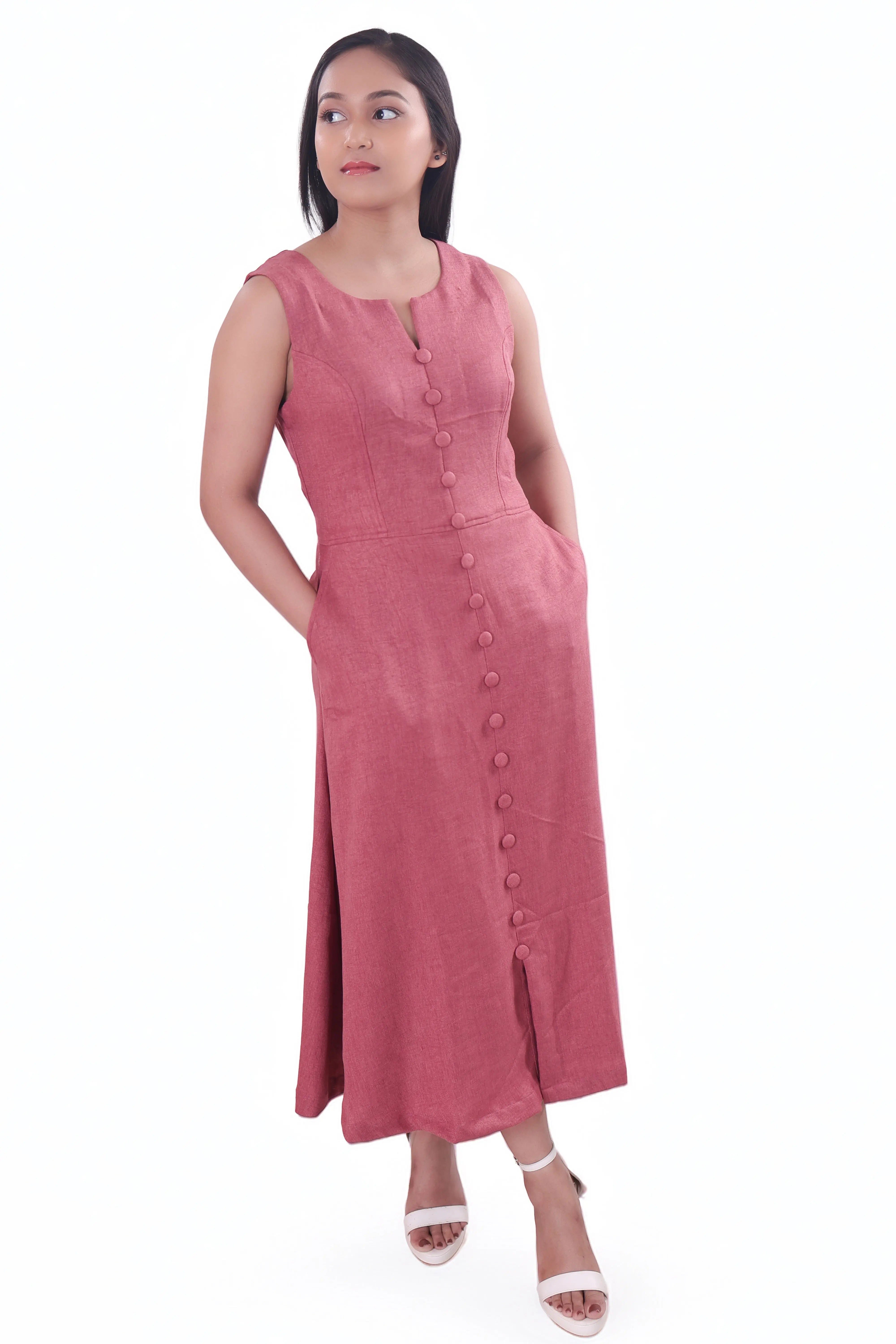 Dark Peach Midi Dress DLPL