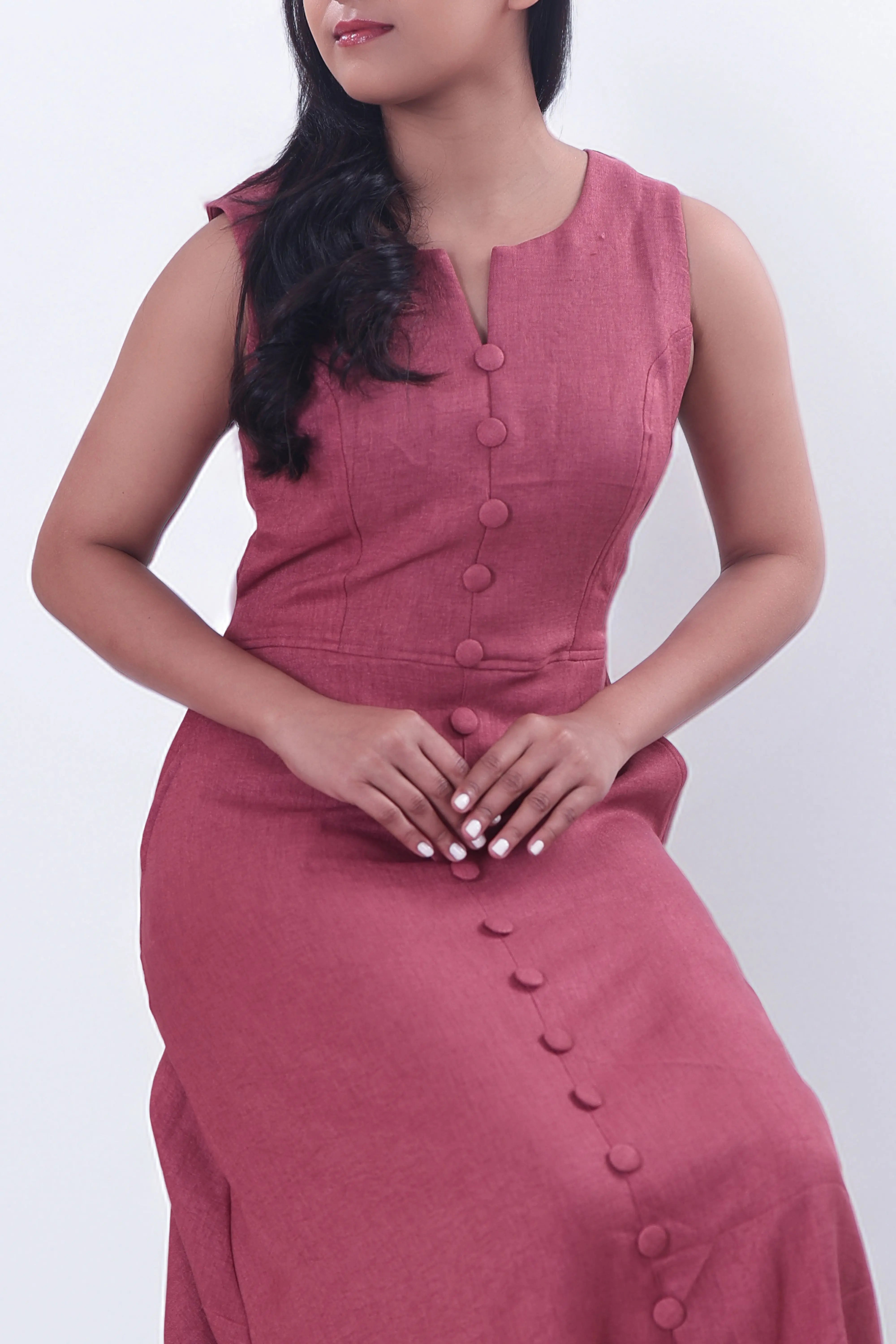 Dark Peach Midi Dress DLPL