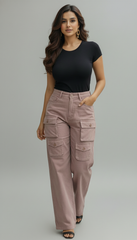 Dusky Pink Cargo Pant