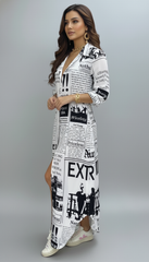 Newsprint Women's Western Dress