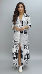 Newsprint Women's Western Dress