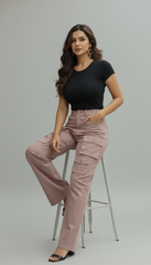 Dusky Pink Cargo Pant
