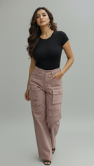Dusky Pink Cargo Pant