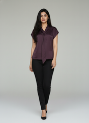 Short Sleeve Wine Color Top