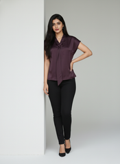 Short Sleeve Wine Color Top
