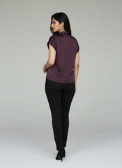 Short Sleeve Wine Color Top