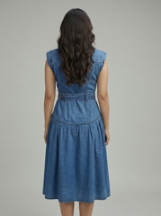 Sleeveless Denim Long Dress